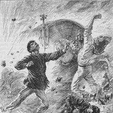 The Shell Burst Among Her Bow Guns 1902. Artist: William Heysham Overend