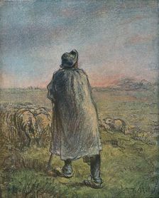 The Shepherd 19th century. Artist: Jean Francois Millet