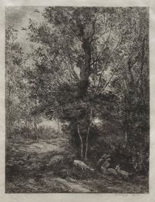 The Shepherd and the Shepherdess, 1874. Creator: Charles François Daubigny (French, 1817-1878)