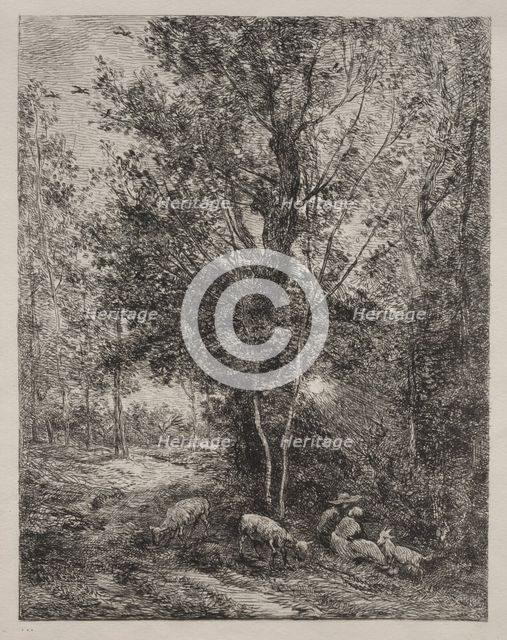 The Shepherd and the Shepherdess, 1874. Creator: Charles François Daubigny (French, 1817-1878).