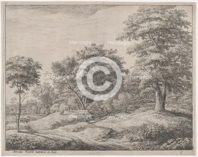 The Shepherd Asleep On a Little Hill, 17th century. Creator: Anthonie Waterloo.