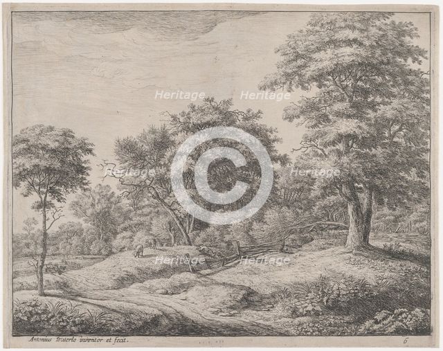 The Shepherd Asleep On a Little Hill, 17th century. Creator: Anthonie Waterloo.