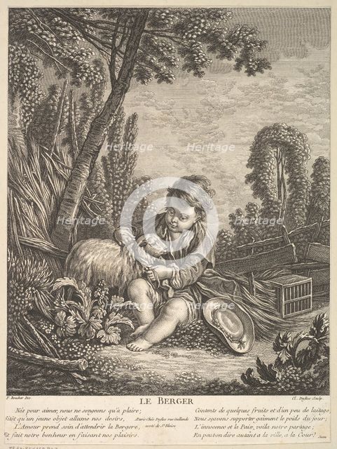 The Shepherd, ca.1753. Creator: Claude Augustin Duflos le Jeune.