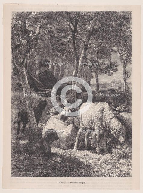 The Shepherd, from "Le Magasin Pittoresque", ca. 1852. Creator: François Rouget.