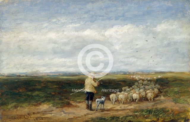 'The shepherd:Return of the flock', 1850. Creator: David Cox the Elder.