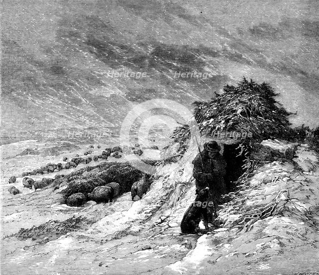 The Shepherd's Christmas - a sketch on Brighton Downs - drawn by E. Duncan, 1858. Creator: Unknown.