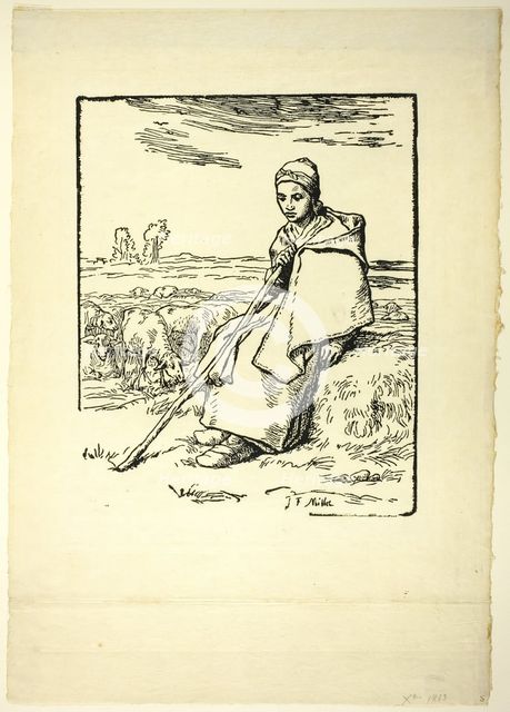 The Shepherdess, 1863. Creator: Jean Francois Millet.