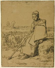 The Shepherdess, 1863. Creator: Jean Francois Millet