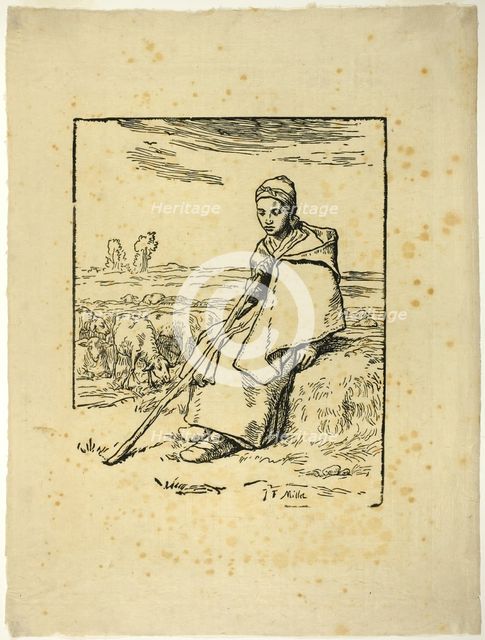 The Shepherdess, 1863. Creator: Jean Francois Millet.