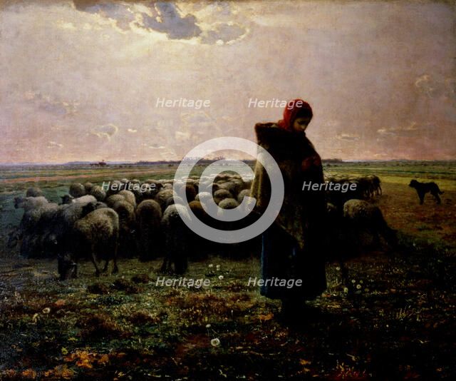  'The Shepherdess' by Jean François Millet.