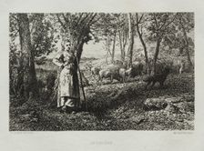 The Shepherdess. Creator: Charles-Émile Jacque (French, 1813-1894)