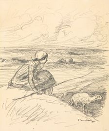The Shepherdess, fourth quarter 19th century or first quarter 20th century. Creator: Théophile Alexandre Steinlen (Swiss, 1859-1923)