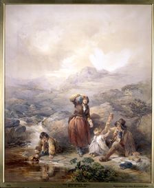 The Shepherd's Meal 1844. Artist: Francis William Topham