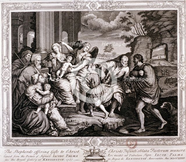 The Shepherds offering gifts to Christ, 1733. Artist: Jacopo Palma