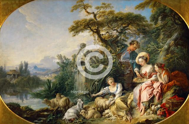 The Shepherd's Presents (The Nest). Artist: Boucher, François (1703-1770)