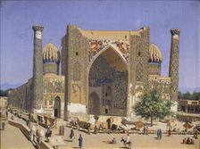 The Sherdar Madrasah at the Registan Square in Samarkand, 1869-1870. Artist: Vereshchagin, Vasili Vasilyevich (1842-1904)