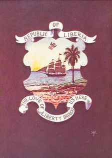 The Shield, Emblems, and Motto of Liberia as established in 1847, 1906. Creator: Unknown