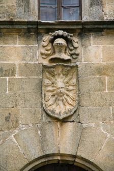 The shield of the Solis family, Solis Mansion, Caceres, Spain, 2007. Creator: Samuel Magal
