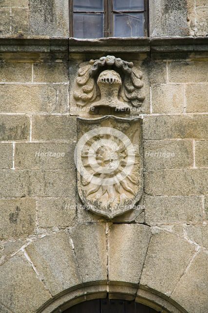 The shield of the Solis family, Solis Mansion, Caceres, Spain, 2007. Artist: Samuel Magal