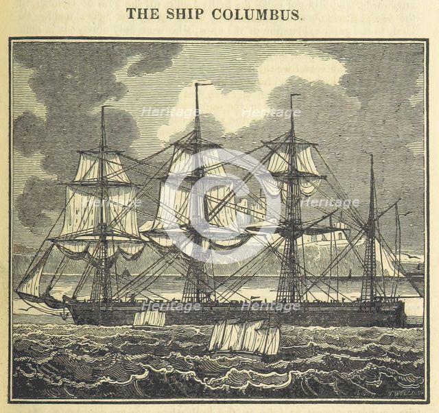 The Ship Columbus, 1826.  Creator: Unknown.