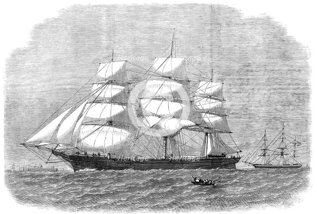 The ship Glad Tidings, with a cargo of American cotton, entering the port of Liverpool, 1865. Creator: Smyth.
