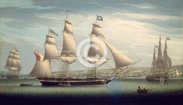 The Ship "Favorite" Maneuvering Off Greenock, 1819. Creator: Robert Salmon.