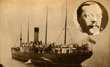 The ship Montrose - Wireless Telegraphy Used To Catch A Murderer 1910, (1933). Creator: Unknown