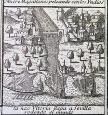 The ship Victoria on arrival to Seville in 1522, it was one of the five ships of Magellan's exped…