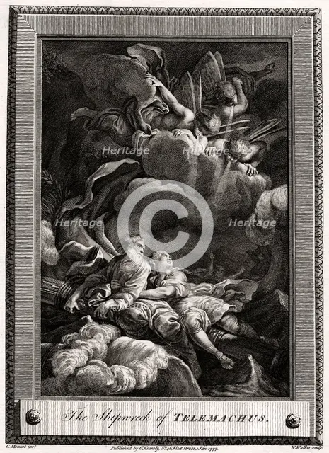 'The Shipwreck of Telemachus', 1777. Artist: W Walker