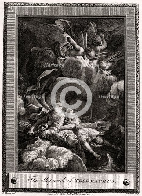 'The Shipwreck of Telemachus', 1777. Artist: W Walker