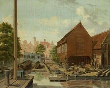 The Shipyard D'Hollandsche Tuin on Bickers Eiland, Amsterdam, 1823. Creator: Pieter Godfried Bertichen
