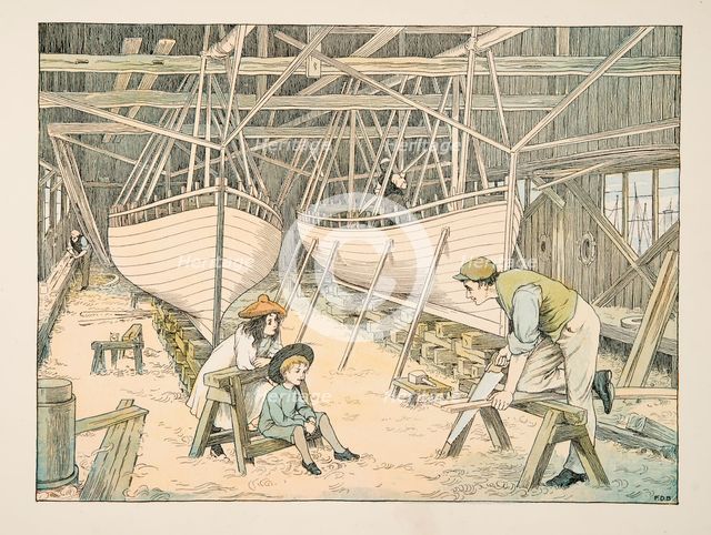 The Shipbuilder,  from Four and Twenty Toilers, pub. 1900 (colour lithograph)