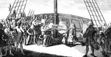 The shooting of Admiral Byng on board the Monarque 1757
