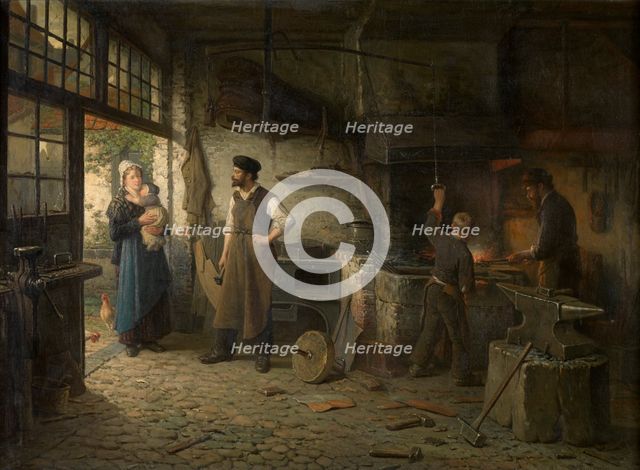 The Shoeing-Smith, 1878. Creator: Adrien de Braekeleer.