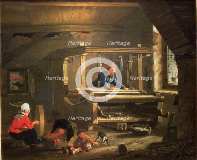 The shop of a weaver, oil, 1656.