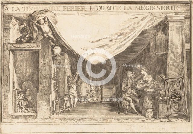 The Shop of M.Périer, Ironwork Merchant, 1767. Creator: Gabriel de Saint-Aubin.