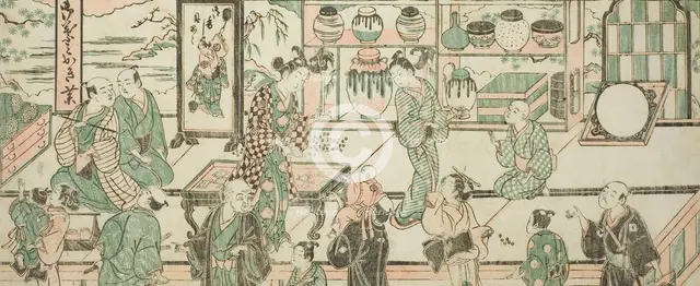 The Shop of Sanogawa Ichimatsu, c. 1743. Creator: Ishikawa Toyonobu.