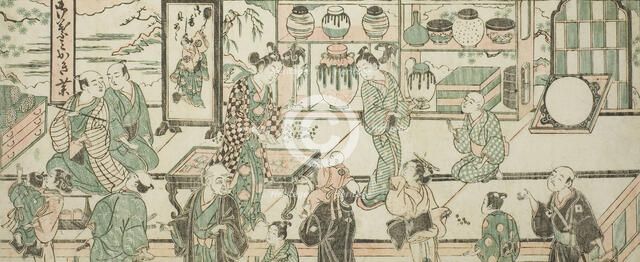The Shop of Sanogawa Ichimatsu, c. 1743. Creator: Ishikawa Toyonobu.