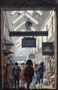 The Shopping Arcade des Panoramas in Paris 1807. Artist: Philibert Louis Debucourt
