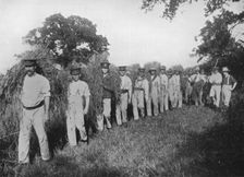 The shortage of farm labour: Soldiers assisting with the harvest 1915