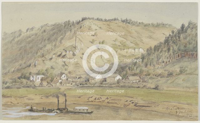 The shore opposite Schandau, 1873. Creator: Eugen Friedrich Peipers.