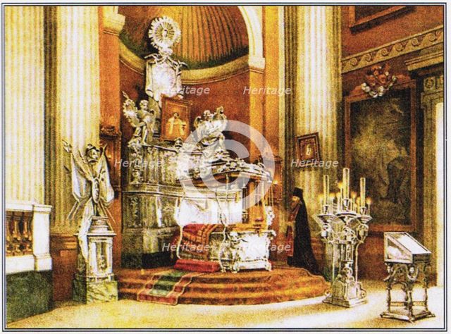 The shrine of Saint Alexander Nevsky, 1890. Artist: Anonymous  