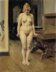 The Shy Model, 1917. Creator: Anders Leonard Zorn