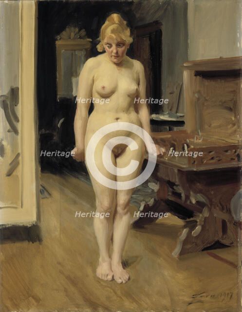 The Shy Model, 1917. Creator: Anders Leonard Zorn.