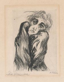 The sick (Die Kranke), 1920-1929. Creator: Arnold Peter Weisz-Kubincan