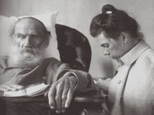 The Sick Leo Tolstoy with daughter Tatyana in Gaspra on the Crimea, 1902