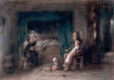 The Sick Mother, c1869. Creator: Jozef Israels
