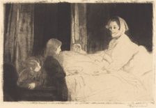 The Sick Mother (La mère malade), 1889. Creator: Paul Albert Besnard