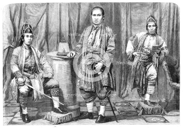 The Siamese Ambassadors - from photographs by Mayall, 1857. Creator: Smyth.