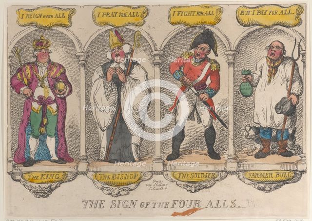 The Sign of the Four Alls, 1810., 1810. Creator: Thomas Rowlandson.